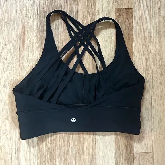 LULULEMON free to be moved strappy sports bra black size 10