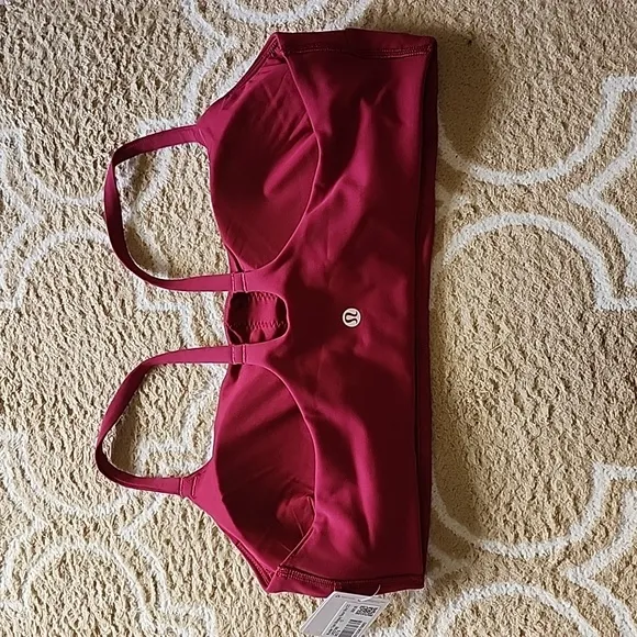 Lululemon Wunder Train Strappy Racer Bra C/D In Magenta Smoke NWT