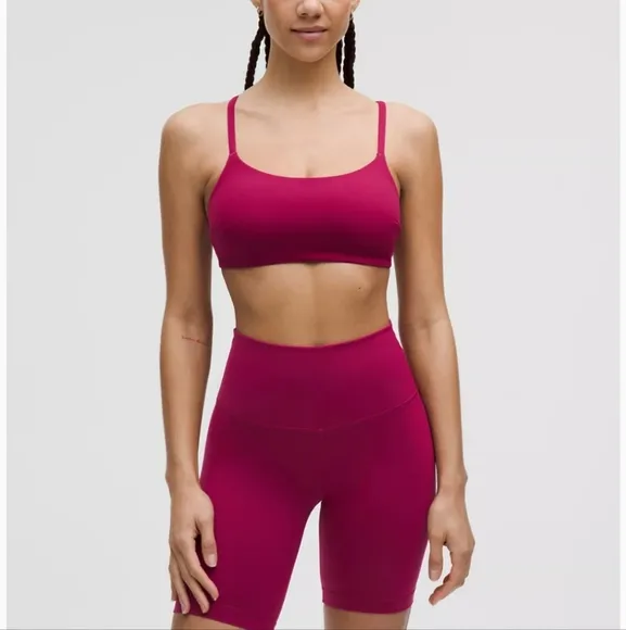 Lululemon Wunder Train Strappy Racer Bra C/D In Magenta Smoke NWT