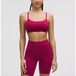 Lululemon Wunder Train Strappy Racer Bra C/D In Magenta Smoke NWT
