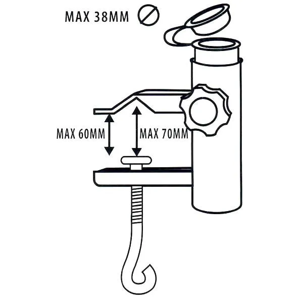 Metal Balcony Parasol Holder Clamp