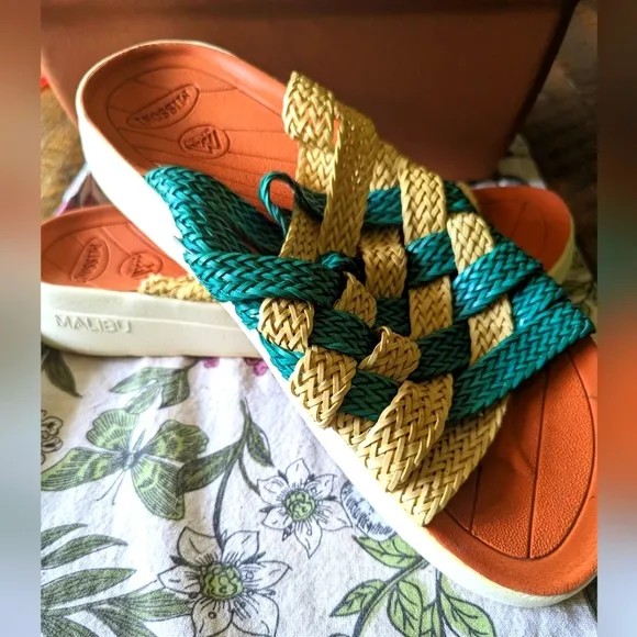 MISSONI X MALIBU ZUMA Woven Slide Sandals