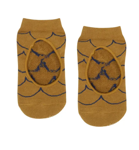 MoveActive Slide On Non Slip Grip Sock - Scallop Mustard