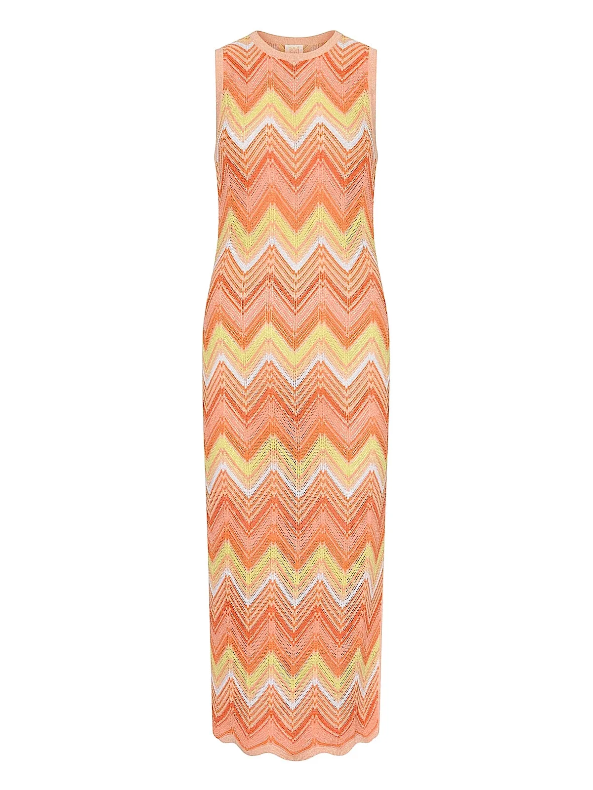 Multi Zig Zag Sleeveless Midi Dress