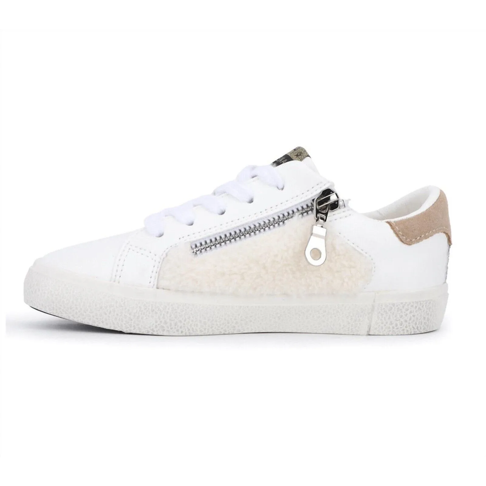 NEW Vintage Havana Women's White & Silver Salem Faux Fur Star Sneakers – Size 8