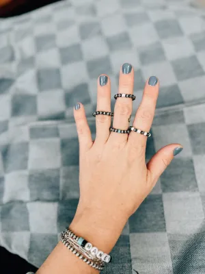 NP   Howlite Alternating Stretchy Ring