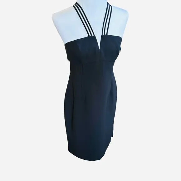 NWT Aidan Mattox Black Strappy Cocktail Dress | Size 8 | New Years Eve Party