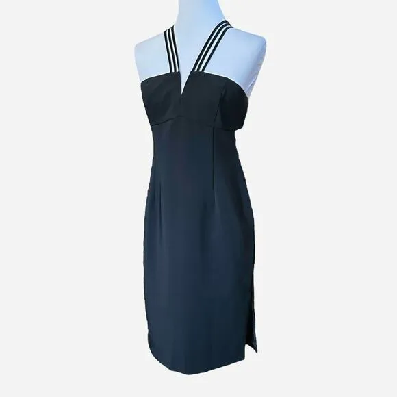 NWT Aidan Mattox Black Strappy Cocktail Dress | Size 8 | New Years Eve Party