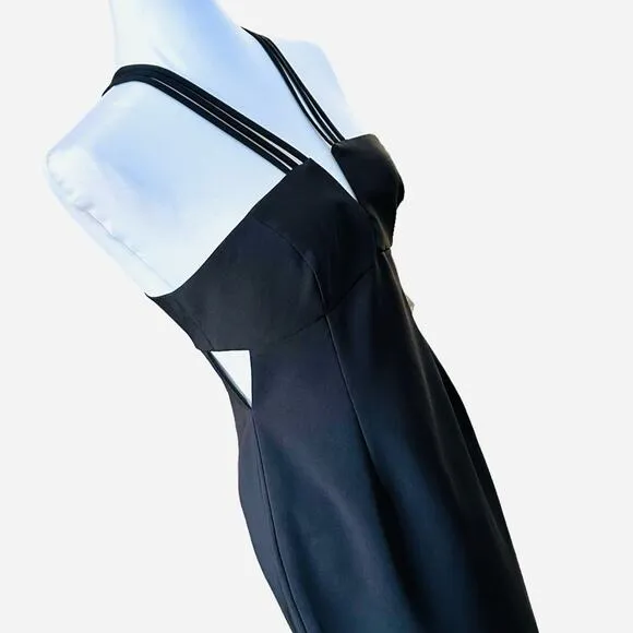 NWT Aidan Mattox Black Strappy Cocktail Dress | Size 8 | New Years Eve Party