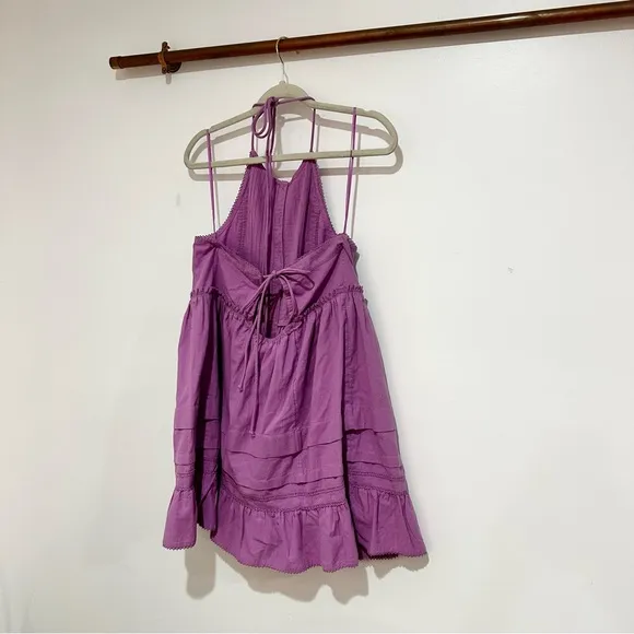 NWT Free People Desert Days Stripe Mini Dress In Dramatic Orchid