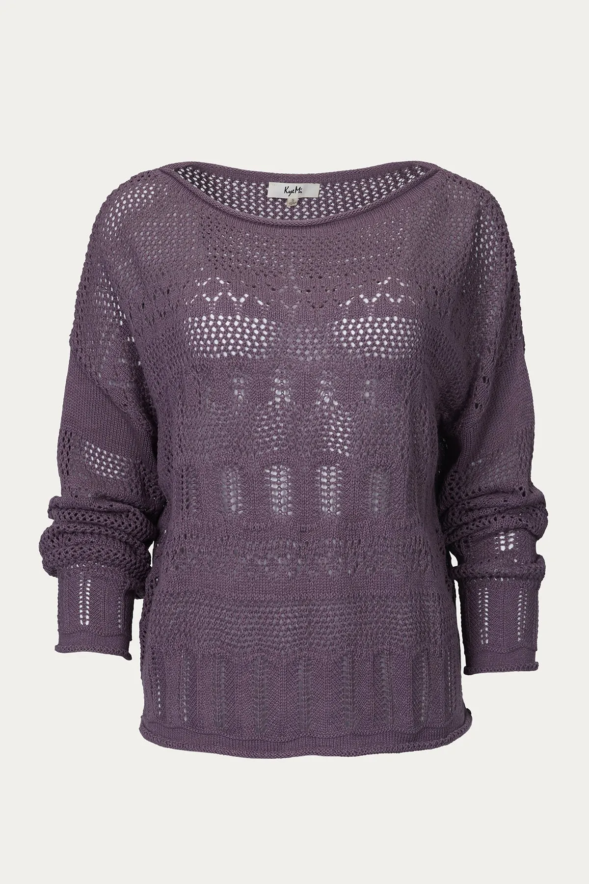 OPEN-KNIT COTTON-BLEND SWEATER