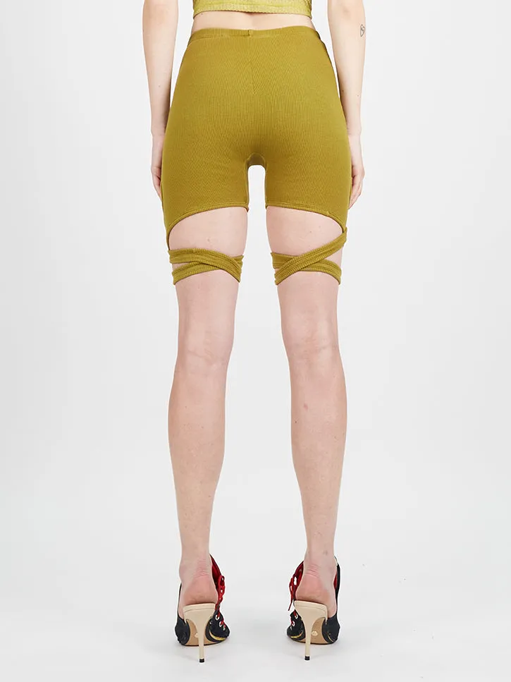 Ottolinger Lounge Wrap Shorts, Military Green