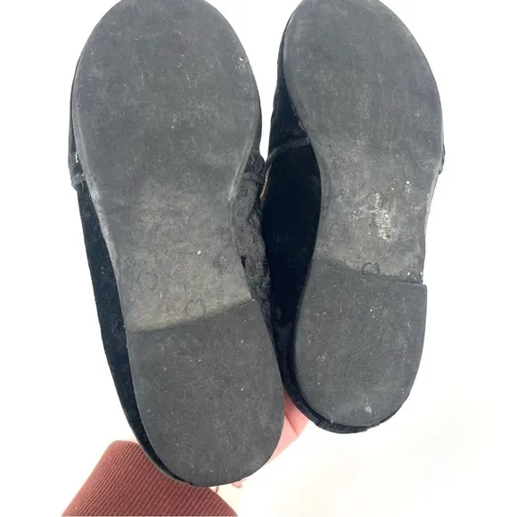 Papanatas Black Velvet Smoking Slip On Loafer Flat