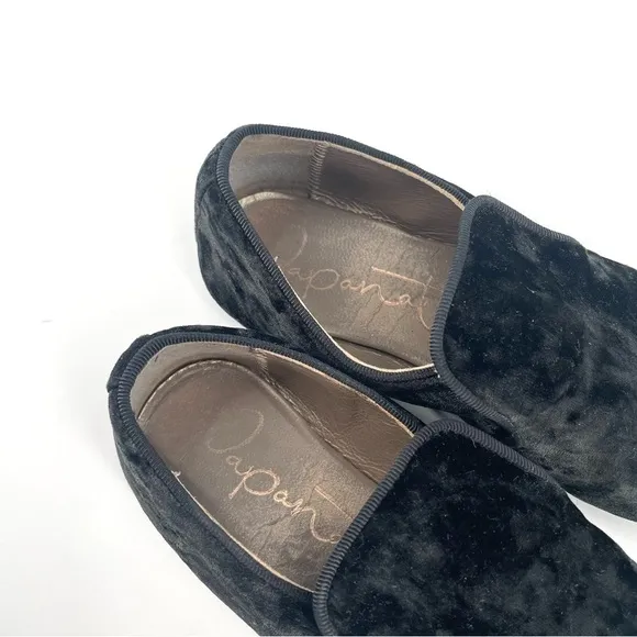 Papanatas Black Velvet Smoking Slip On Loafer Flat