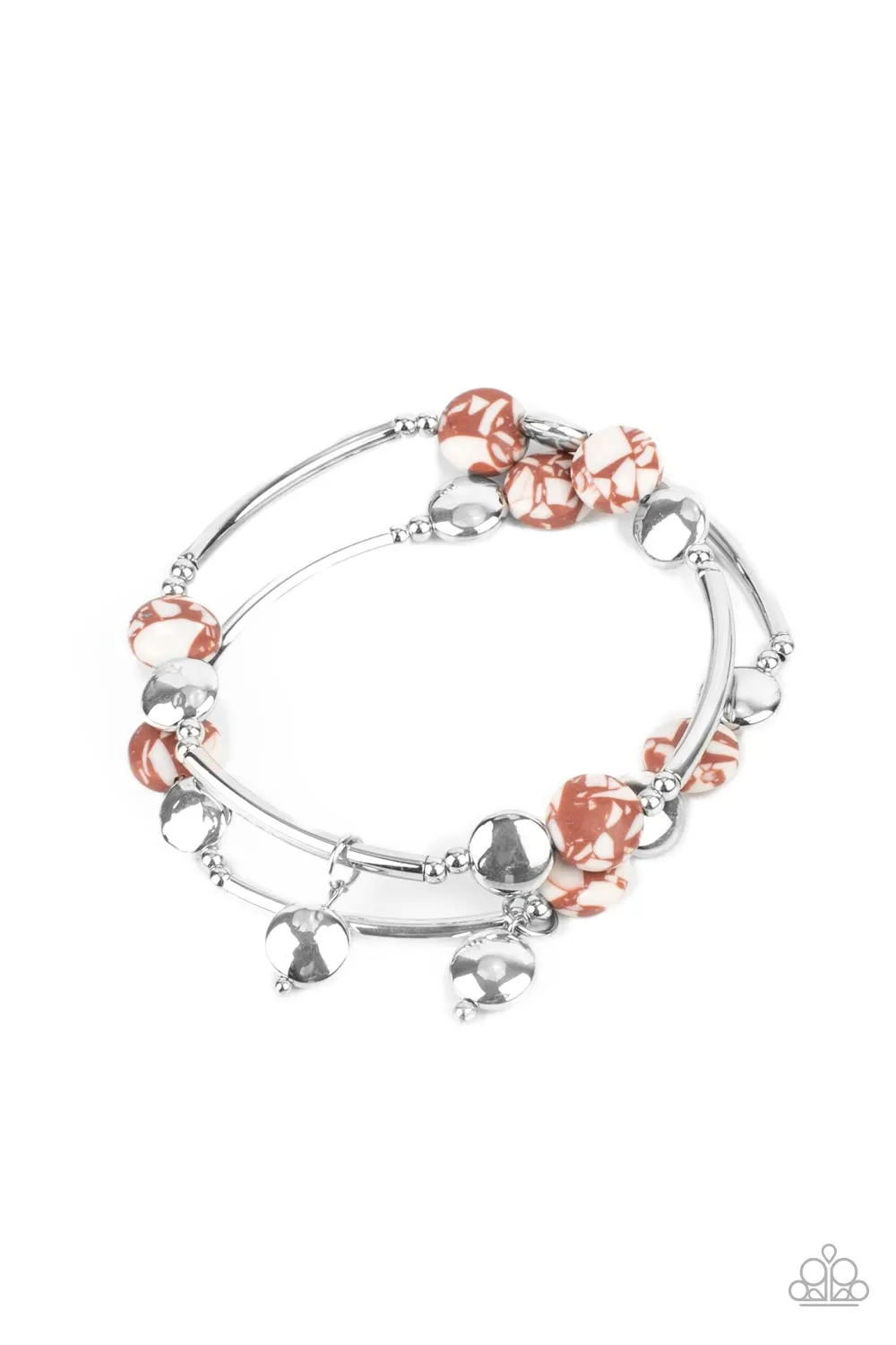 Paparazzi Terrazzo Territory - Brown Stretchy Bracelets
