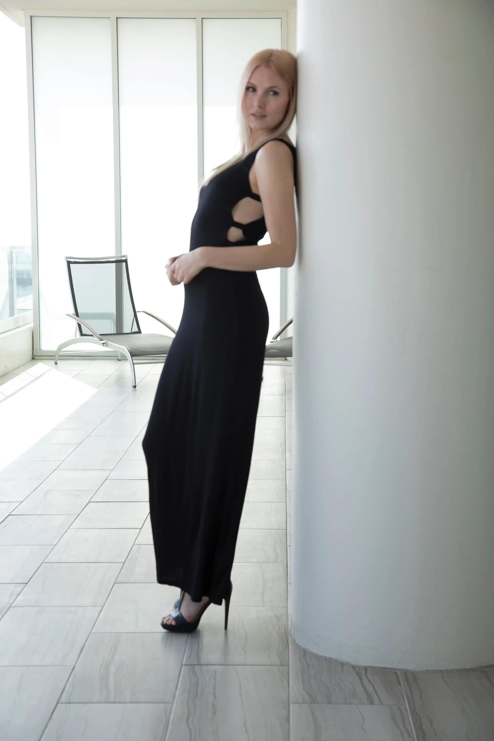 Peek-A-Boo Open Side Maxi Dress