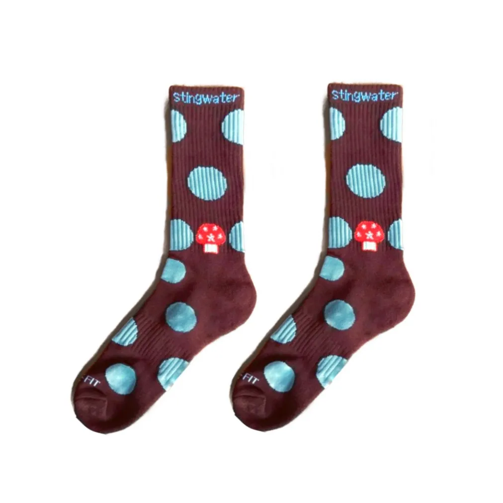 Polkadot Mushroom Aga Sock Brown/blue