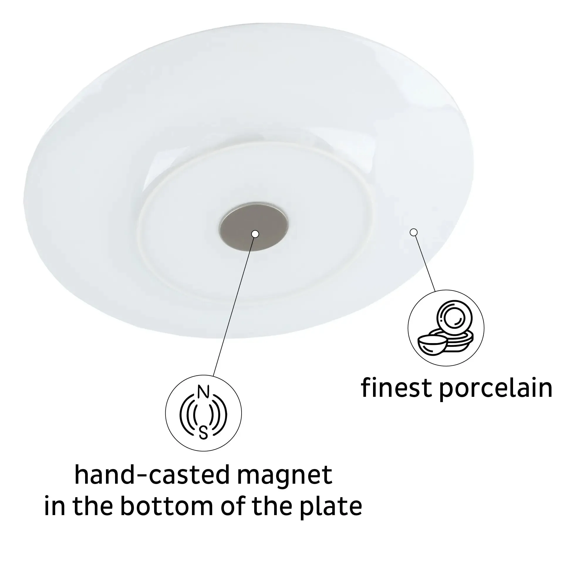 Porcelain Magnetic Dinner Plates APRICOT by Silwy