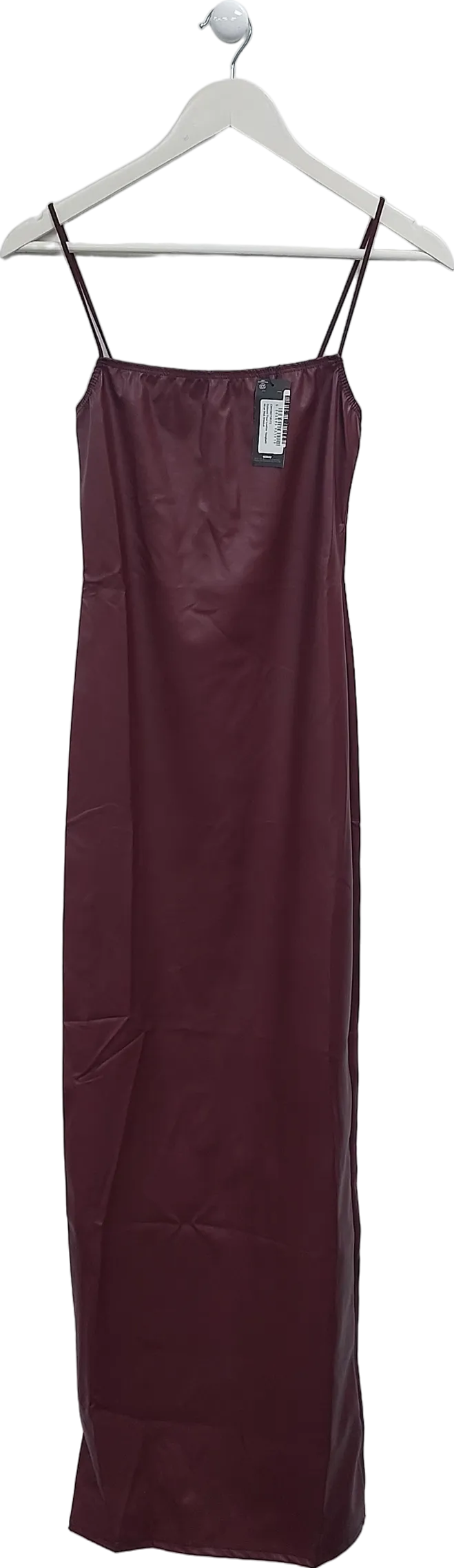 PrettyLittleThing Red Faux Leather Strappy Midi Dress UK 4