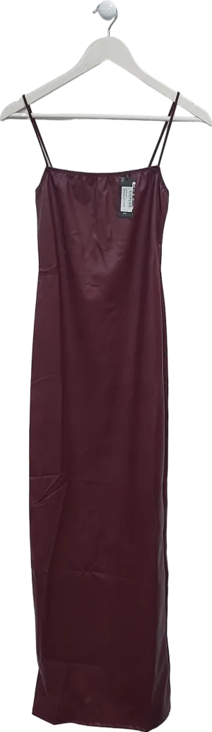 PrettyLittleThing Red Faux Leather Strappy Midi Dress UK 4