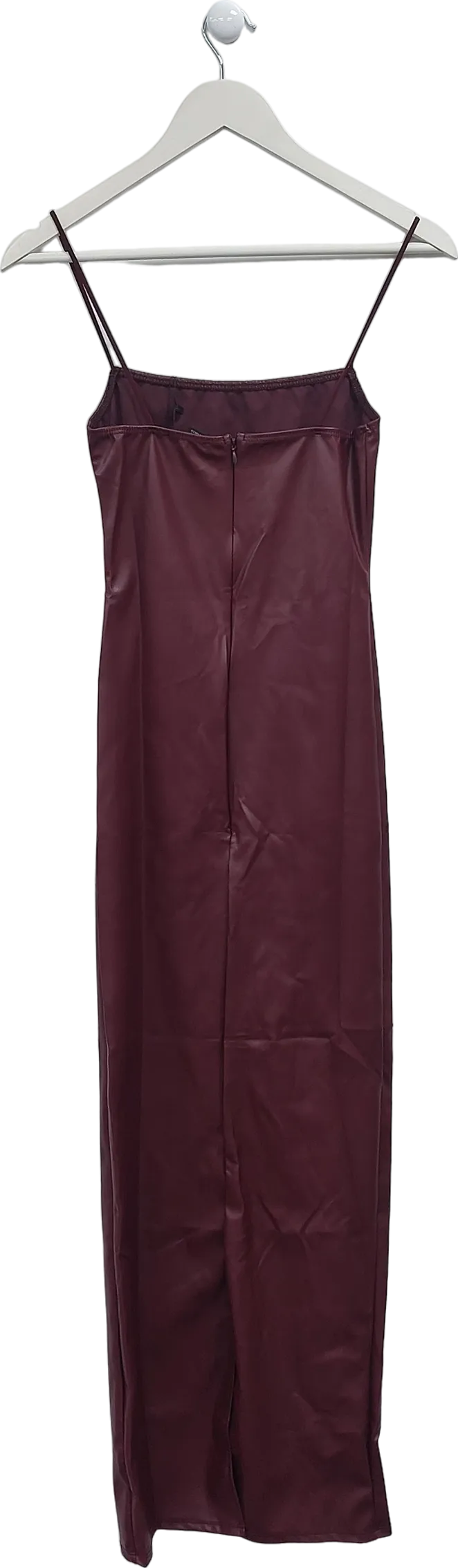 PrettyLittleThing Red Faux Leather Strappy Midi Dress UK 4