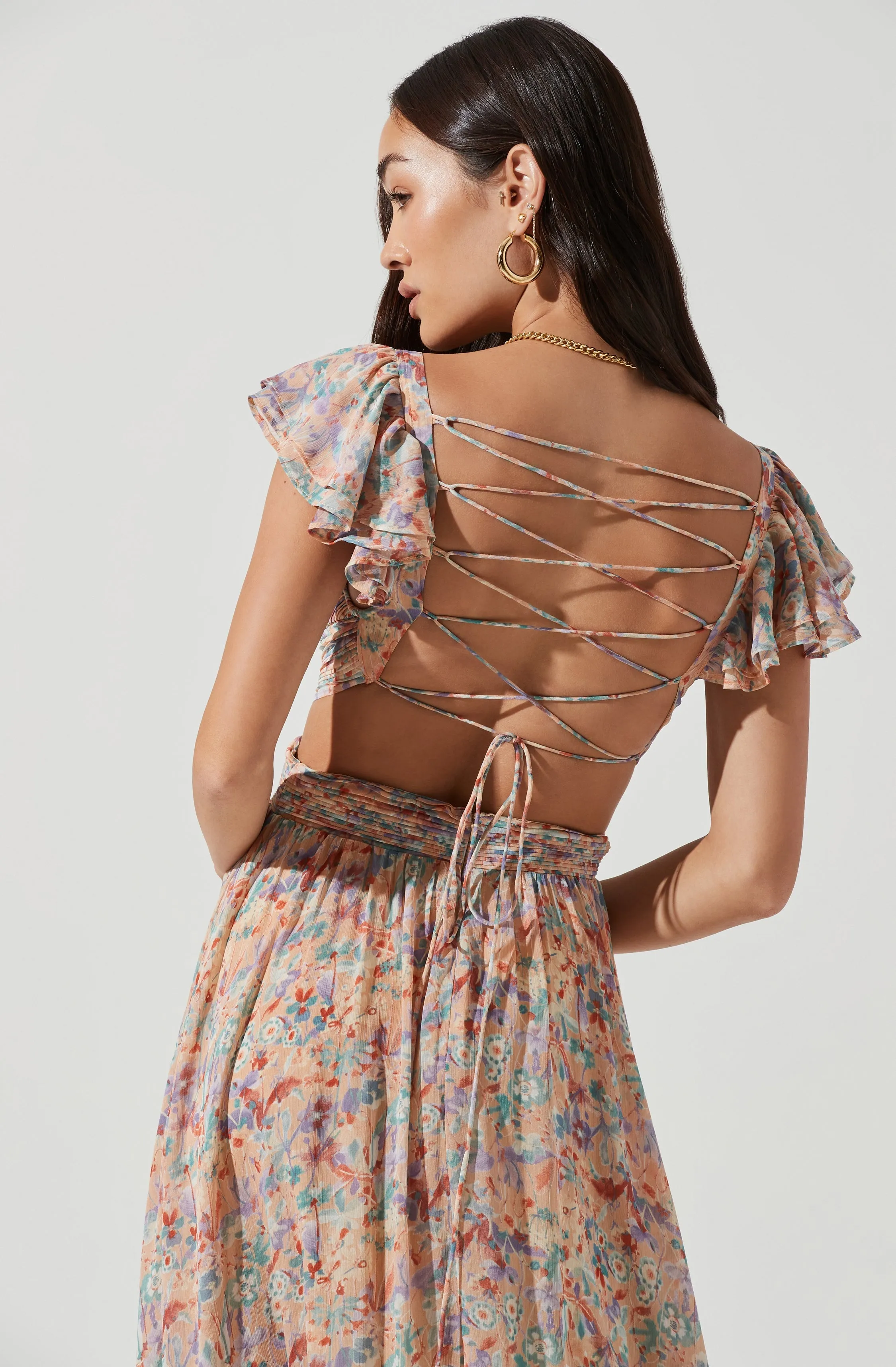 Primrose Floral Strappy Back Maxi Dress