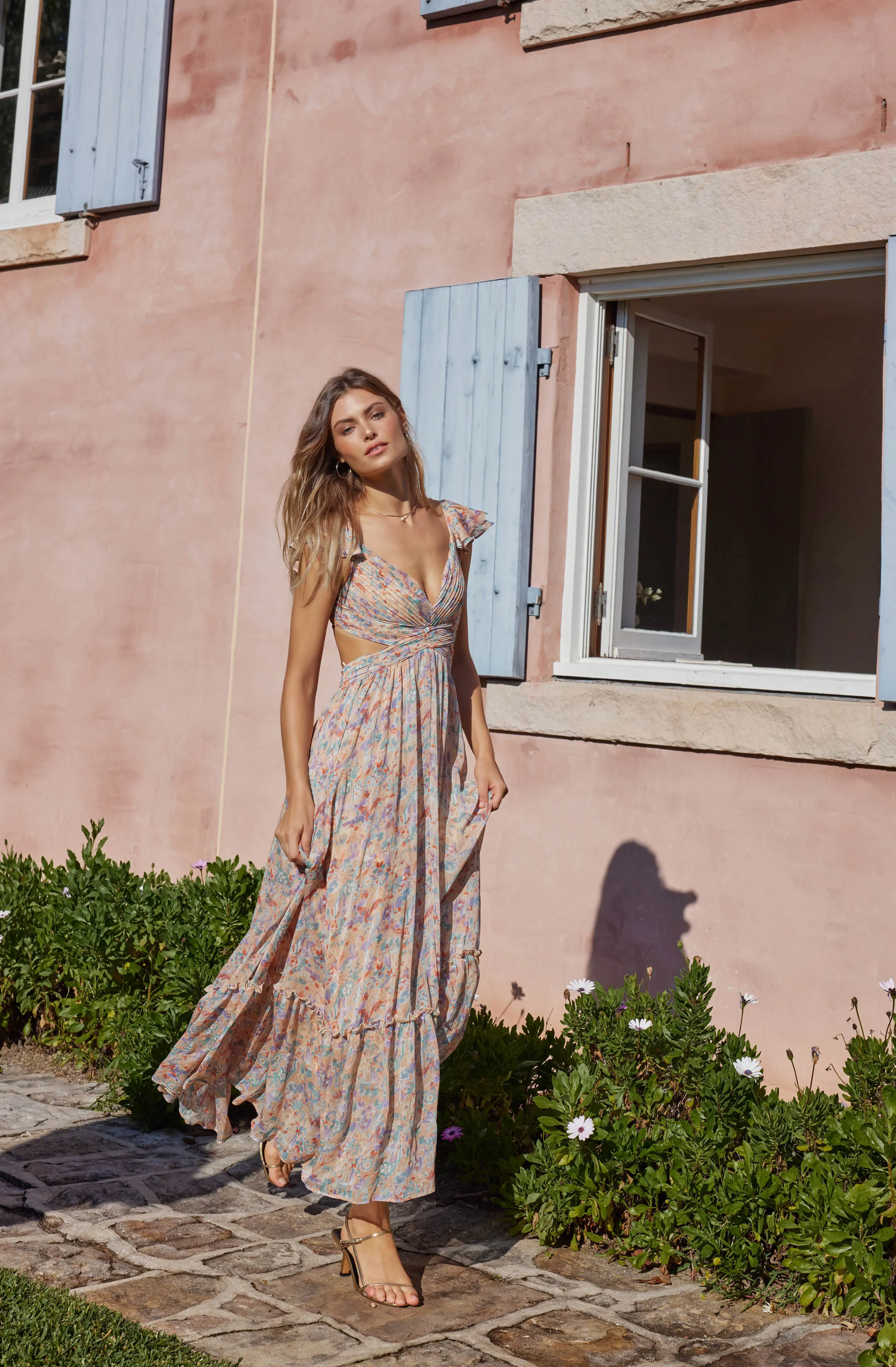 Primrose Floral Strappy Back Maxi Dress
