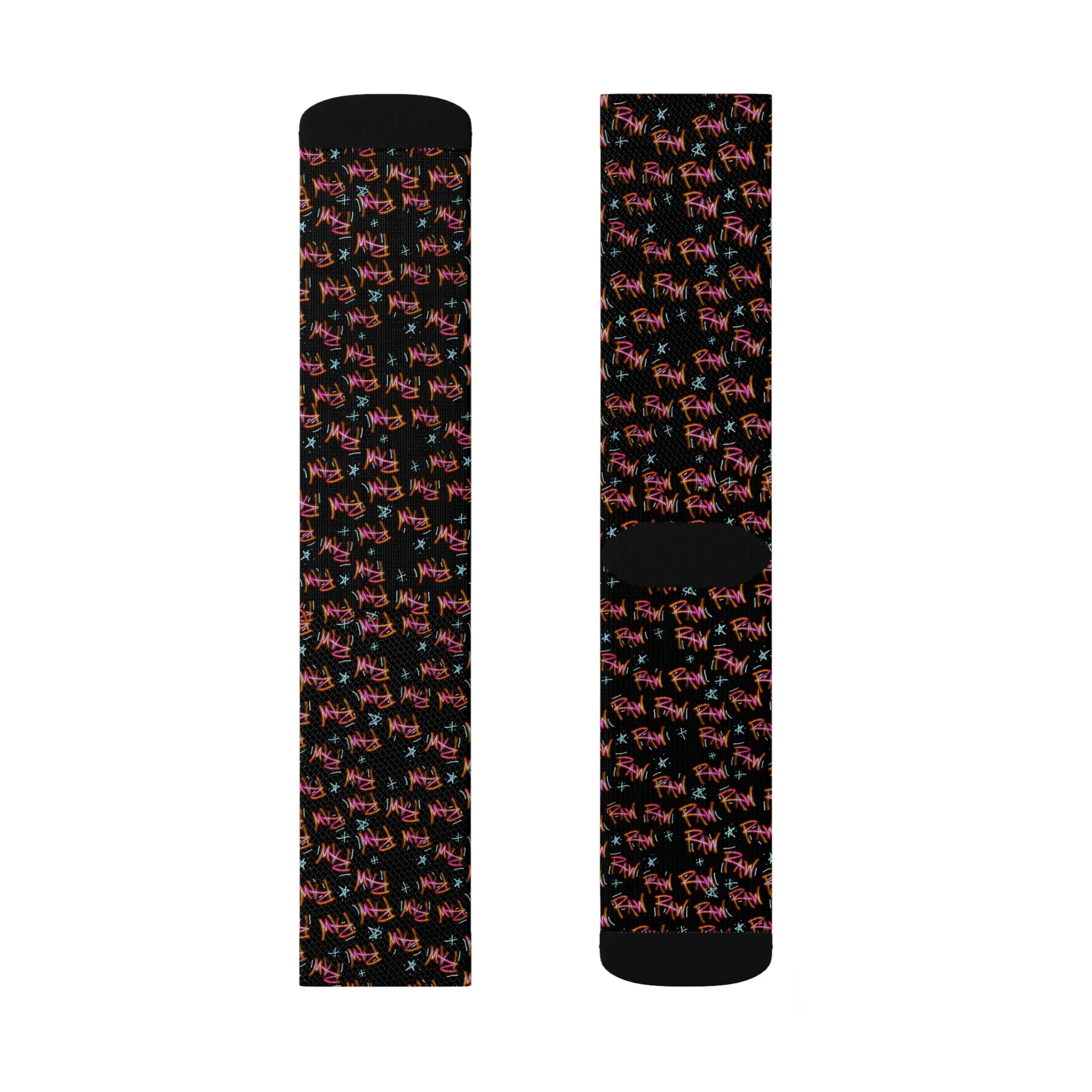 Raw Sushi "raw print" OG SOCKS blk