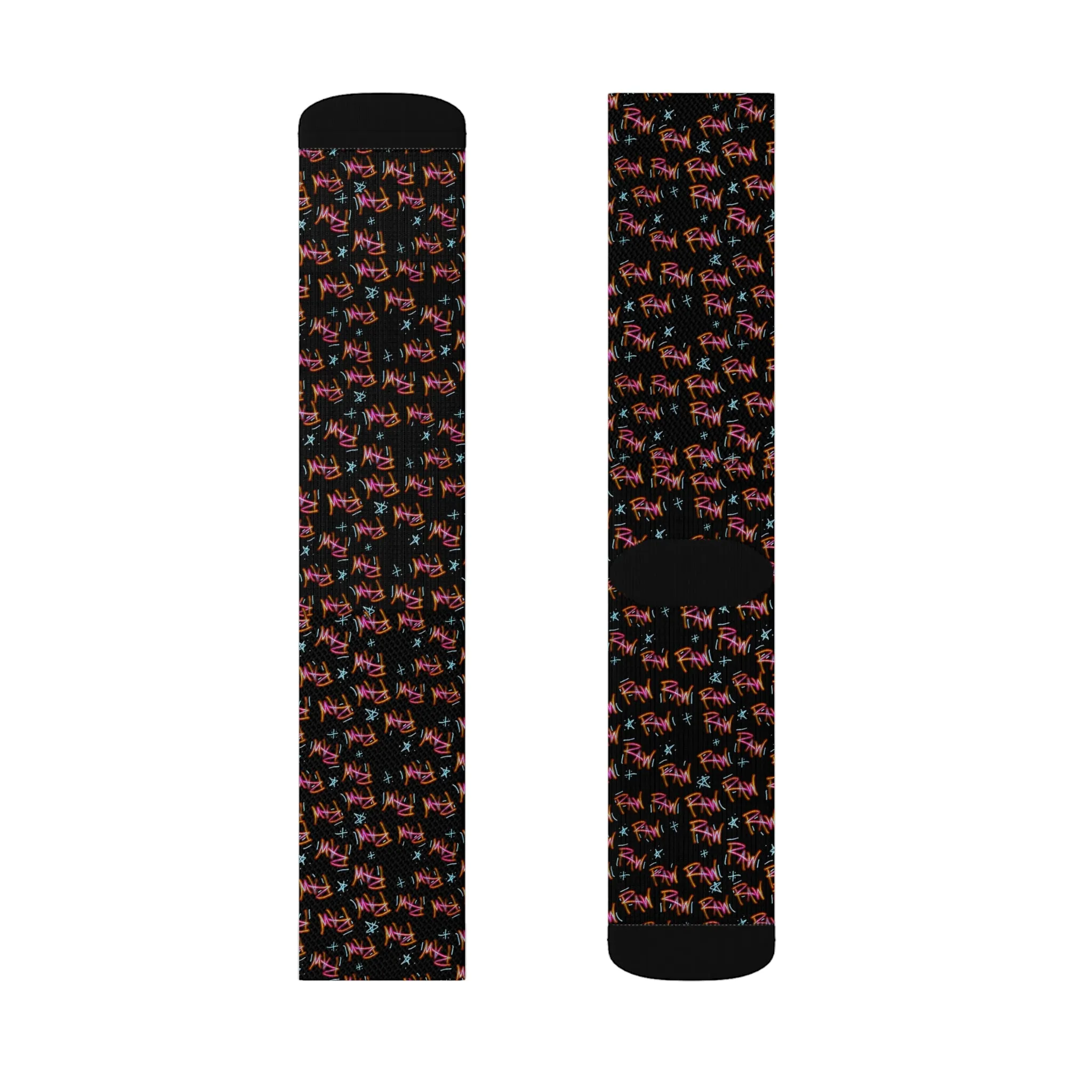 Raw Sushi "raw print" OG SOCKS blk