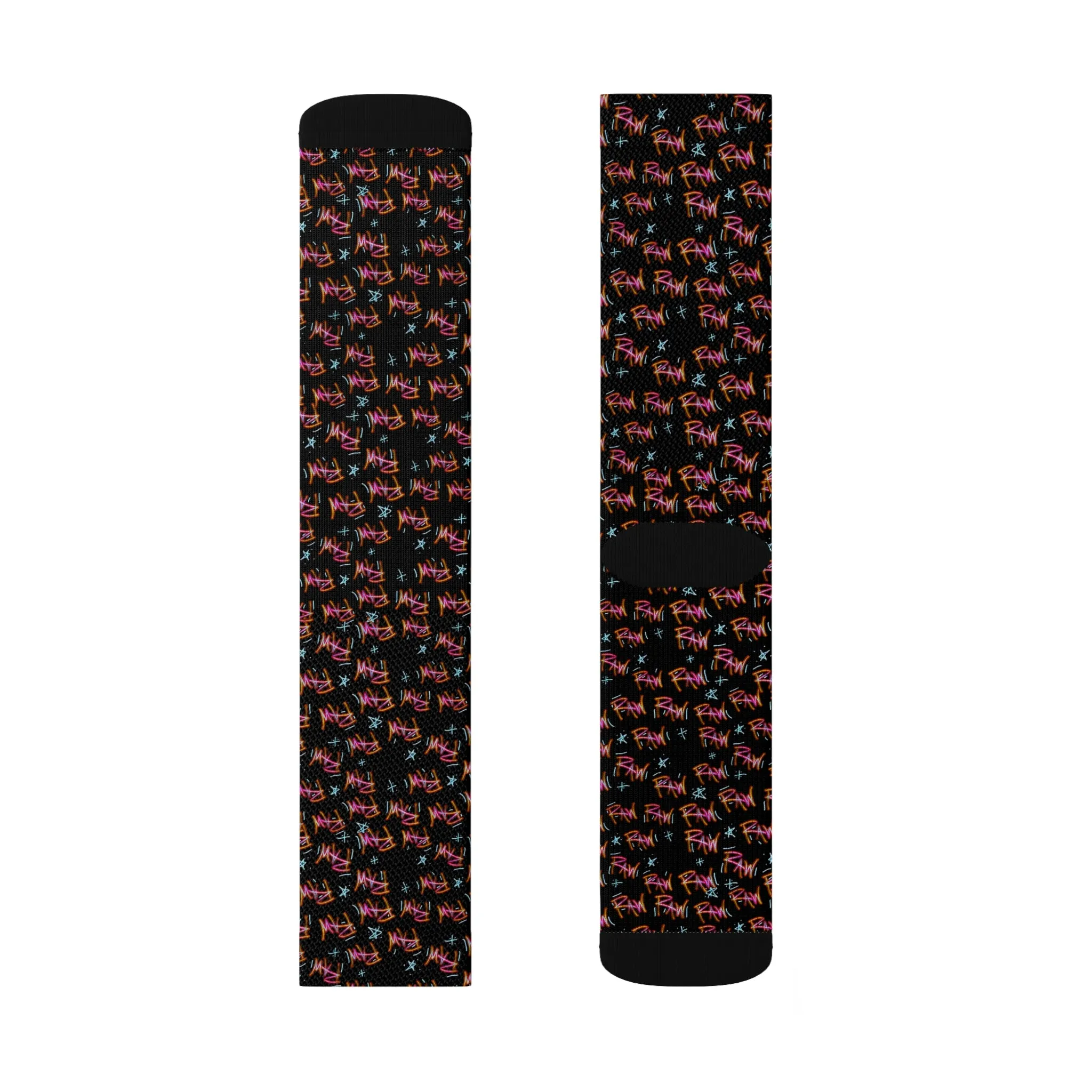 Raw Sushi "raw print" OG SOCKS blk