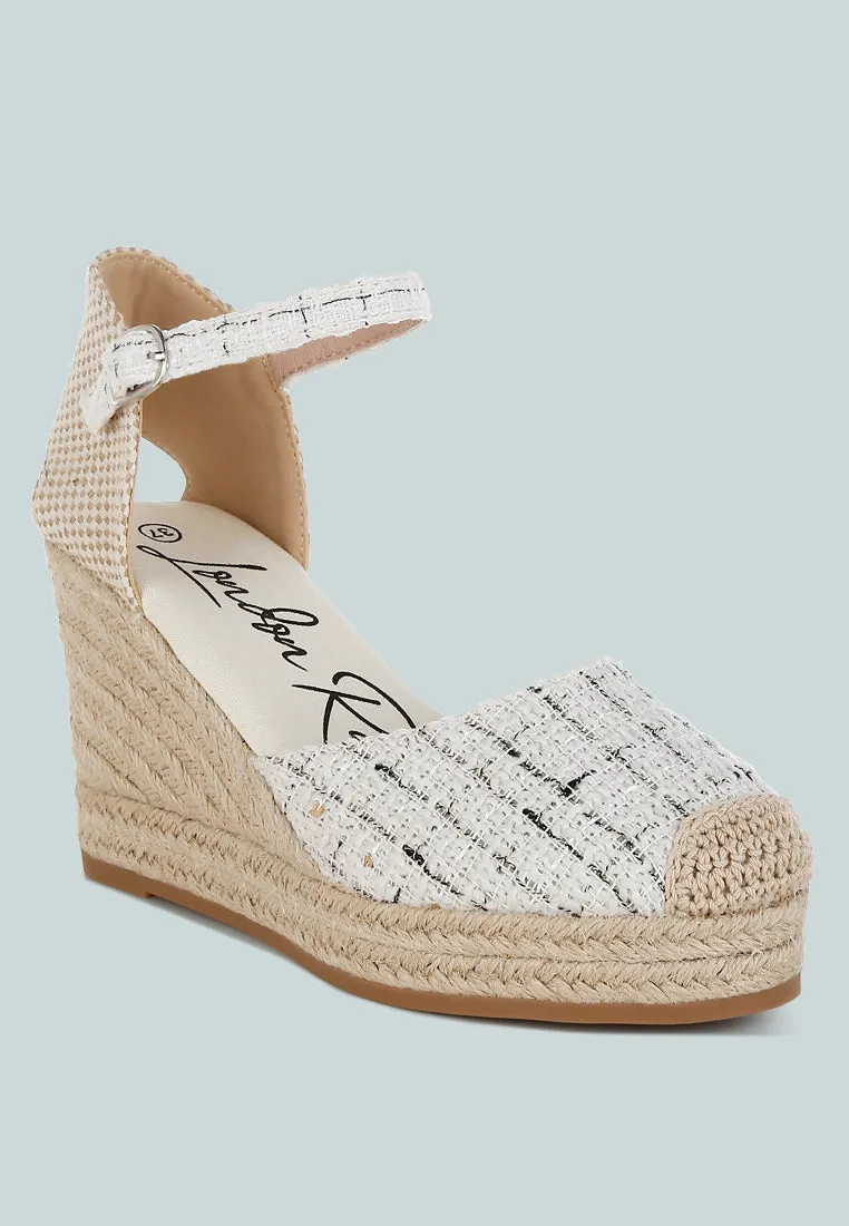Regatta Tweed Round Toe Woven Wedges