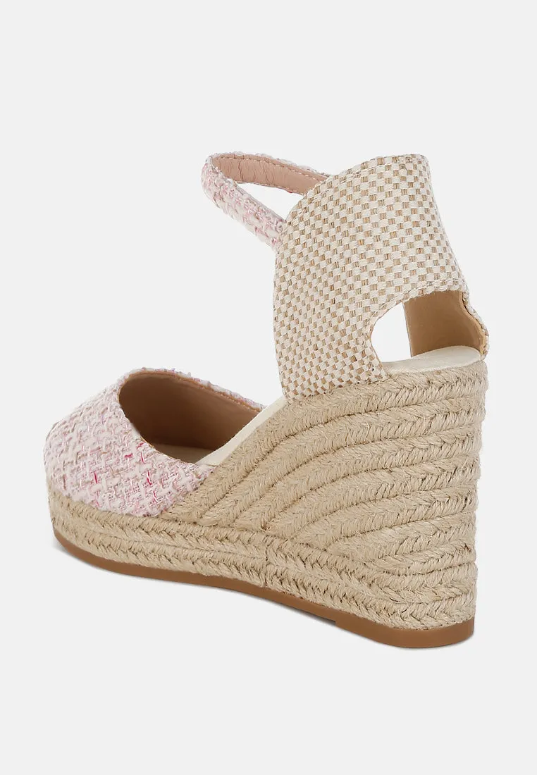 Regatta Tweed Round Toe Woven Wedges