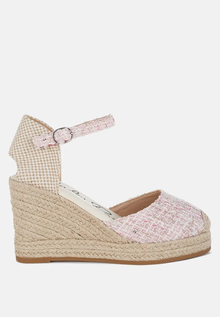 Regatta Tweed Round Toe Woven Wedges