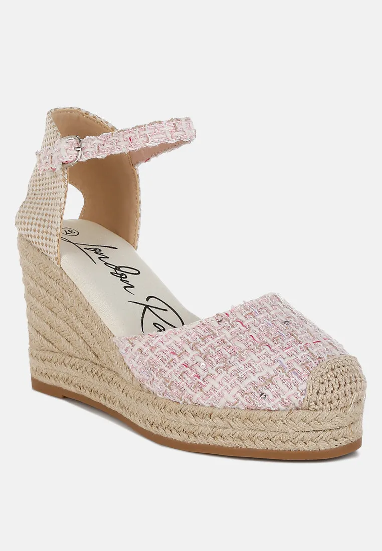 Regatta Tweed Round Toe Woven Wedges