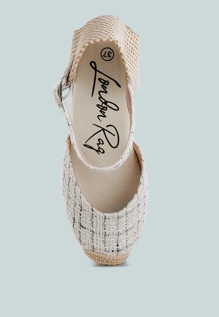 Regatta Tweed Round Toe Woven Wedges