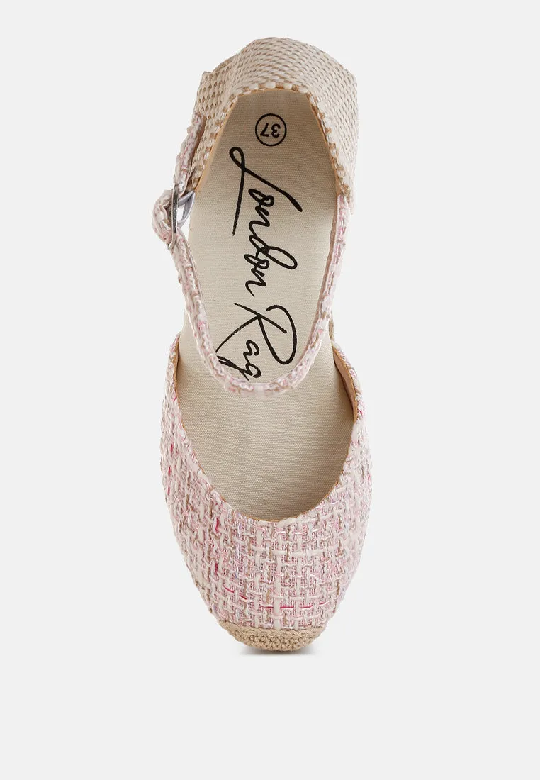 Regatta Tweed Round Toe Woven Wedges