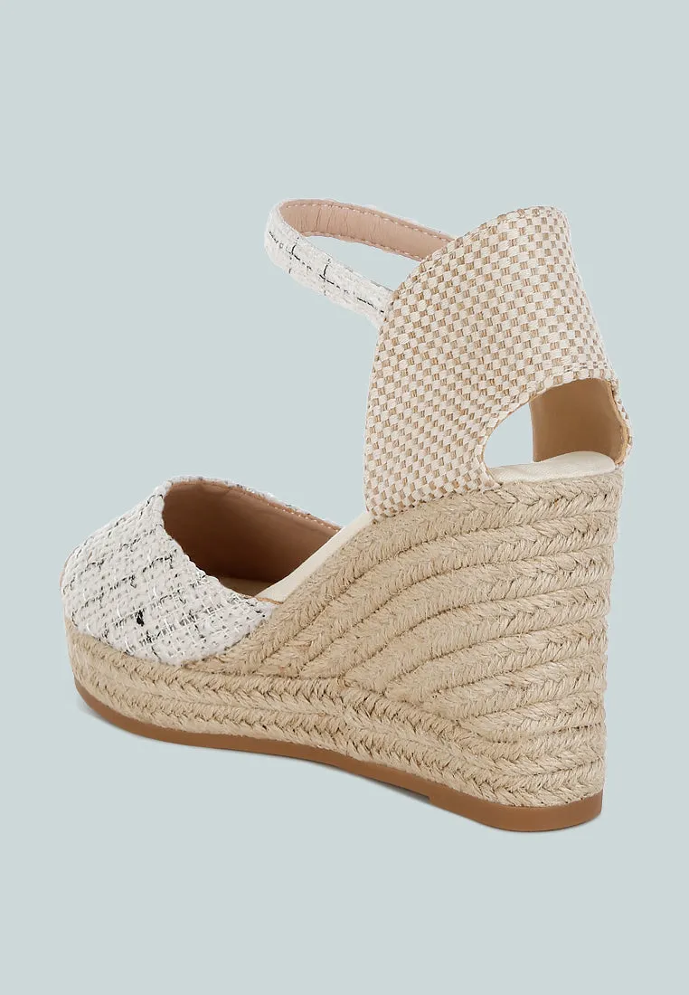 Regatta Tweed Round Toe Woven Wedges