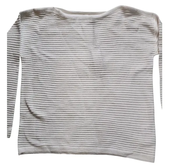Revolve One Grey Day Open-Knit Sweater White Cotton Size XS Lightweight
