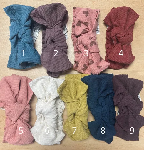 RIBBED STRETCHY BOW HEADBAND // 9 COLORS