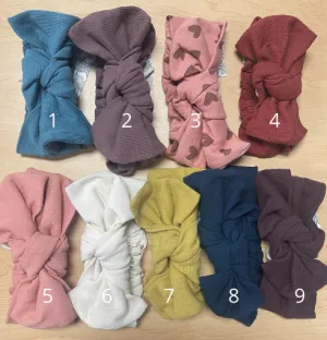RIBBED STRETCHY BOW HEADBAND // 9 COLORS