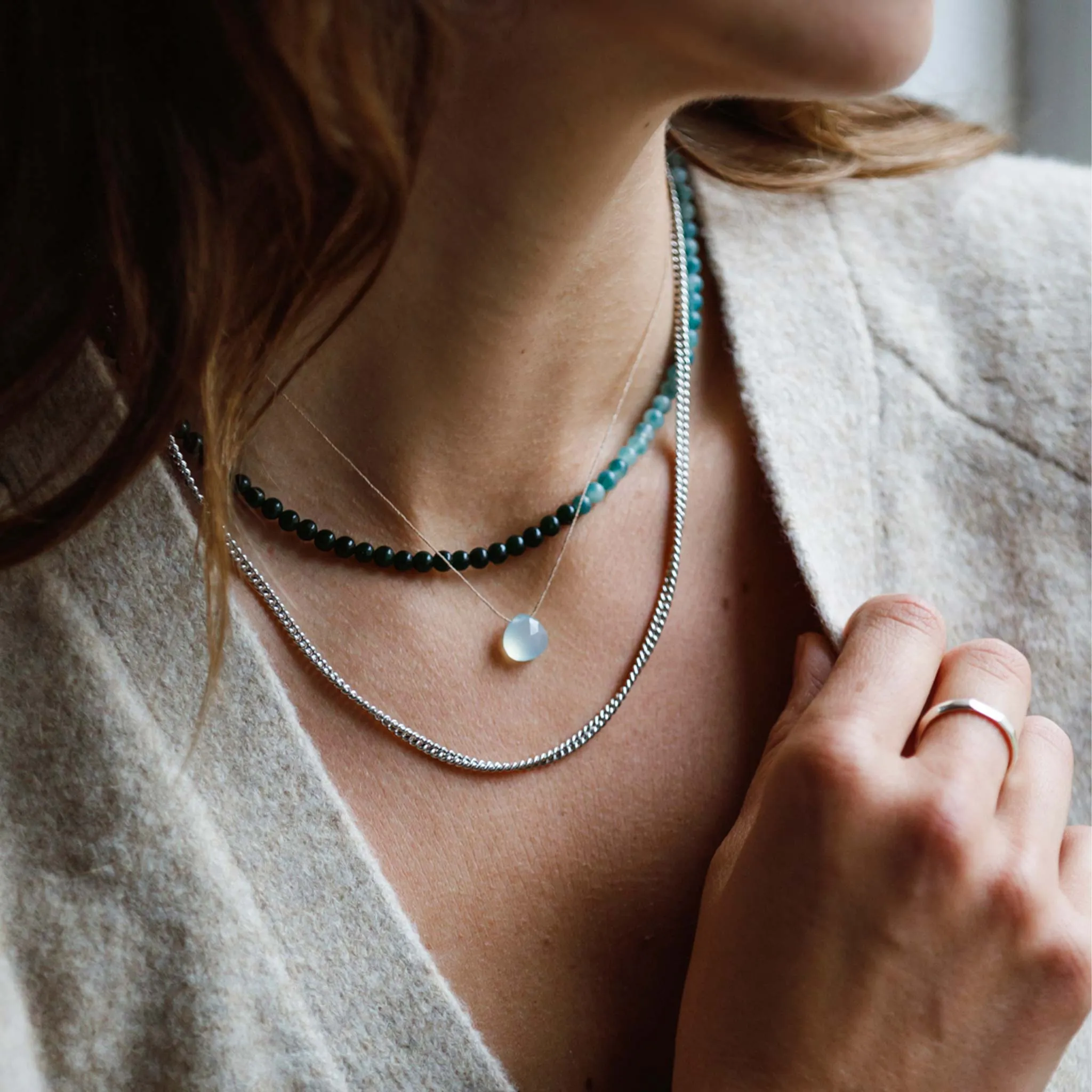 Sea Glass Chalcedony Necklace