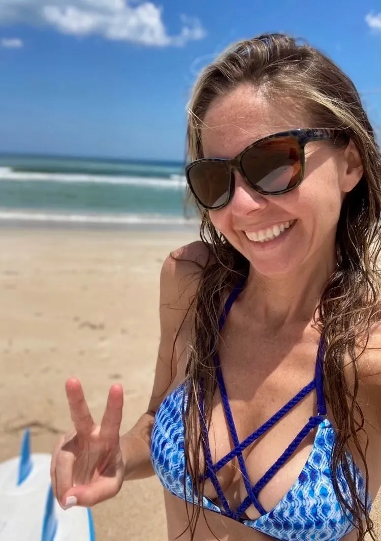 Serpent Strappy Bikini Top (Indigo)