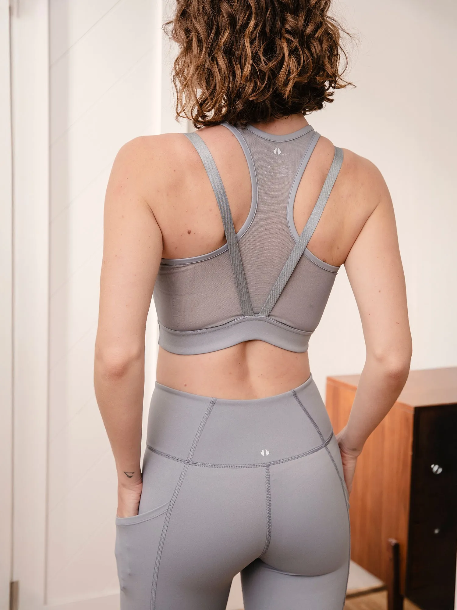 Sheen Strappy Mesh Bra