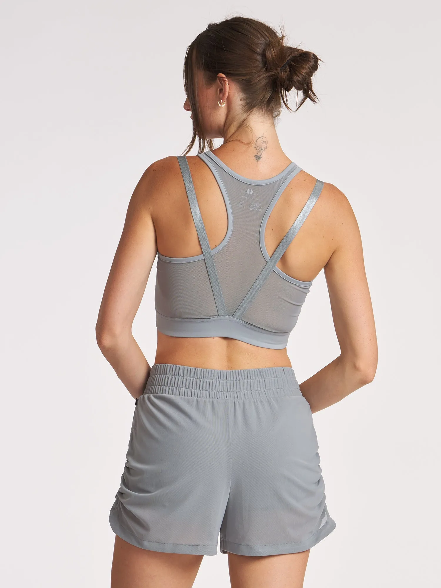 Sheen Strappy Mesh Bra