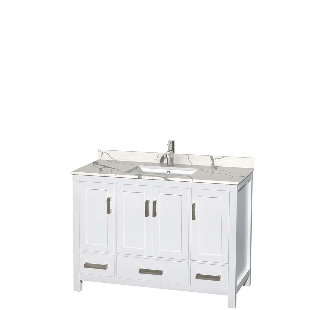 Sheffield 48 Inch Single Bathroom Vanity in White