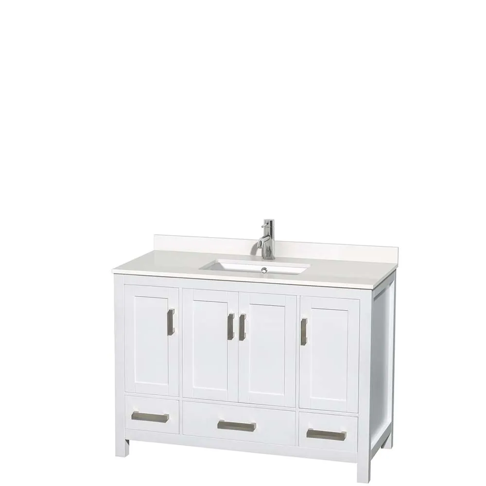 Sheffield 48 Inch Single Bathroom Vanity in White