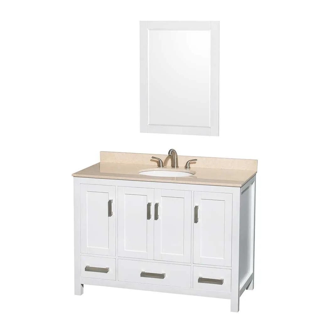 Sheffield 48 Inch Single Bathroom Vanity in White