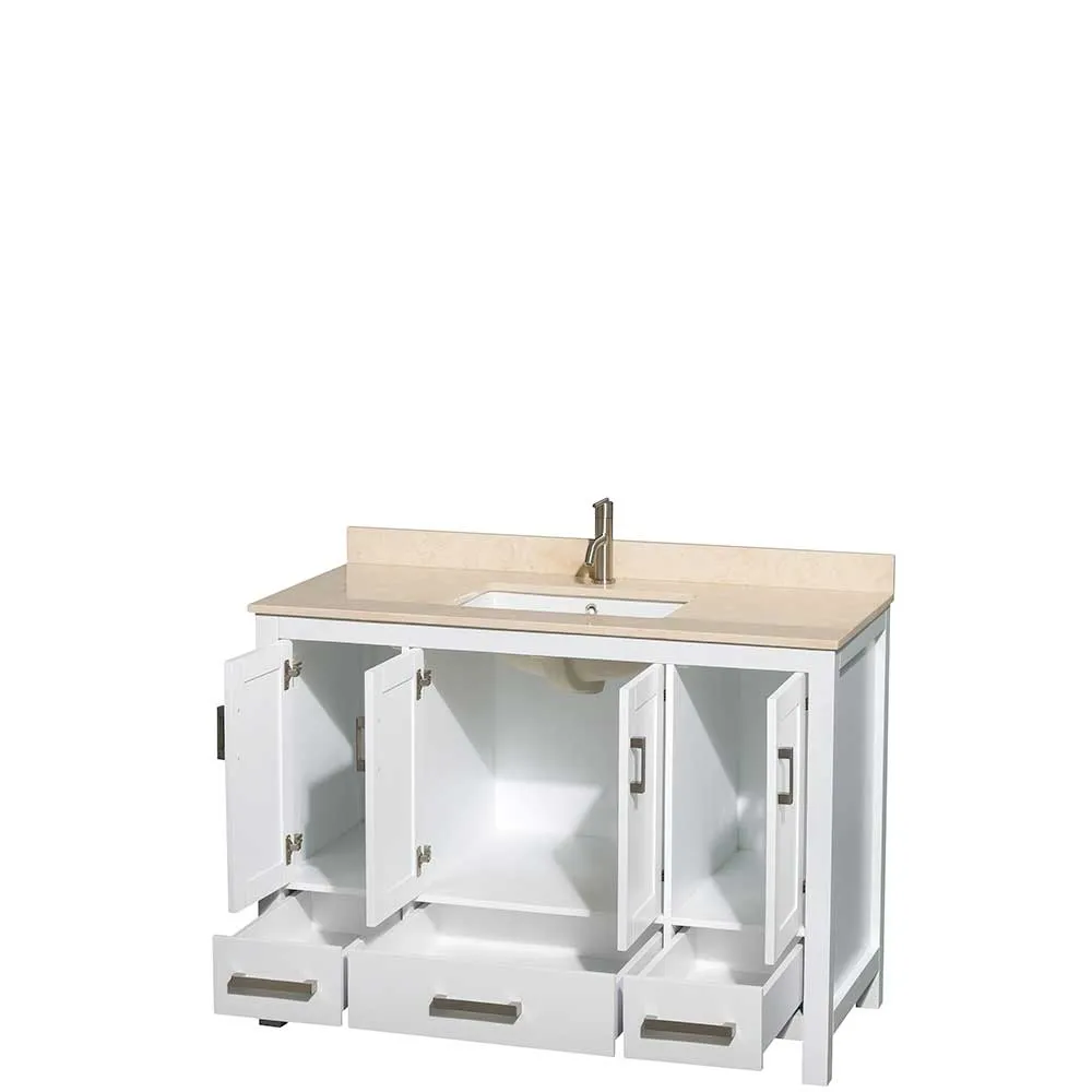 Sheffield 48 Inch Single Bathroom Vanity in White