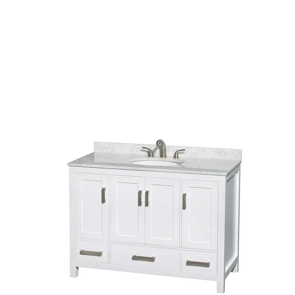 Sheffield 48 Inch Single Bathroom Vanity in White