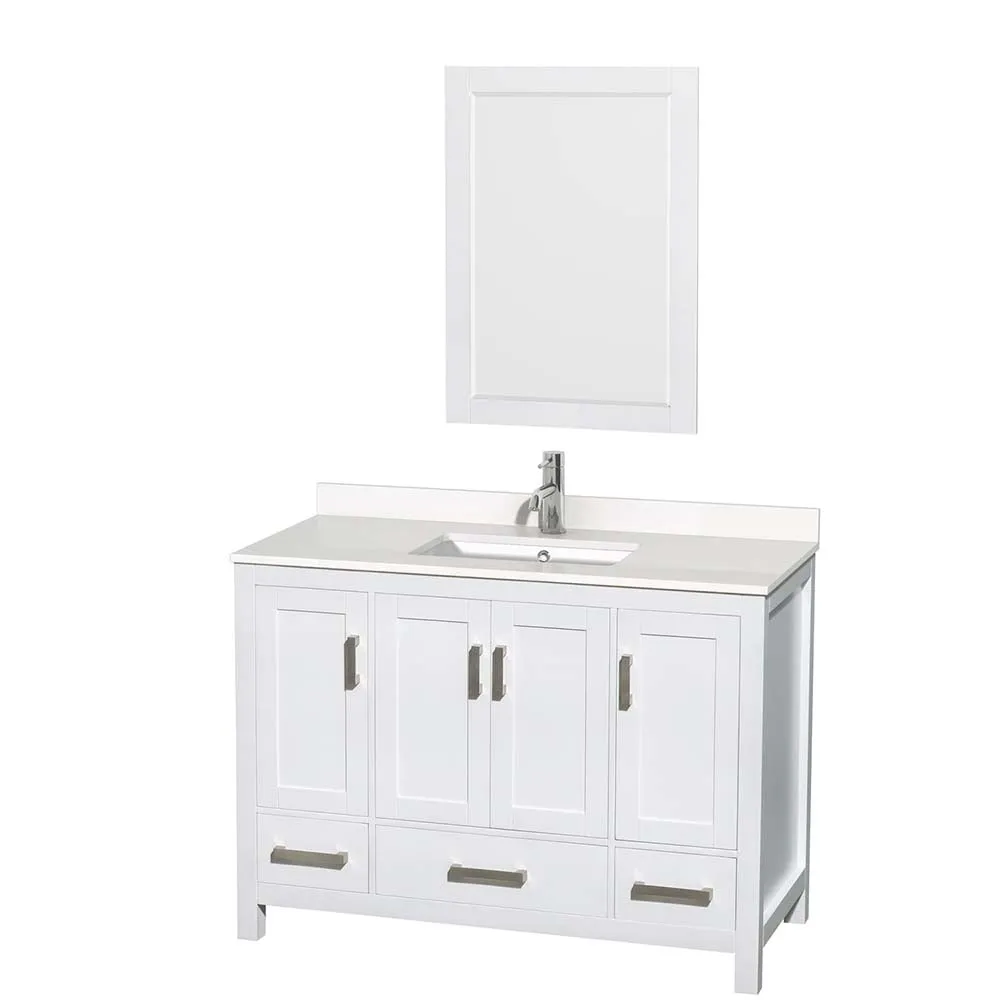 Sheffield 48 Inch Single Bathroom Vanity in White